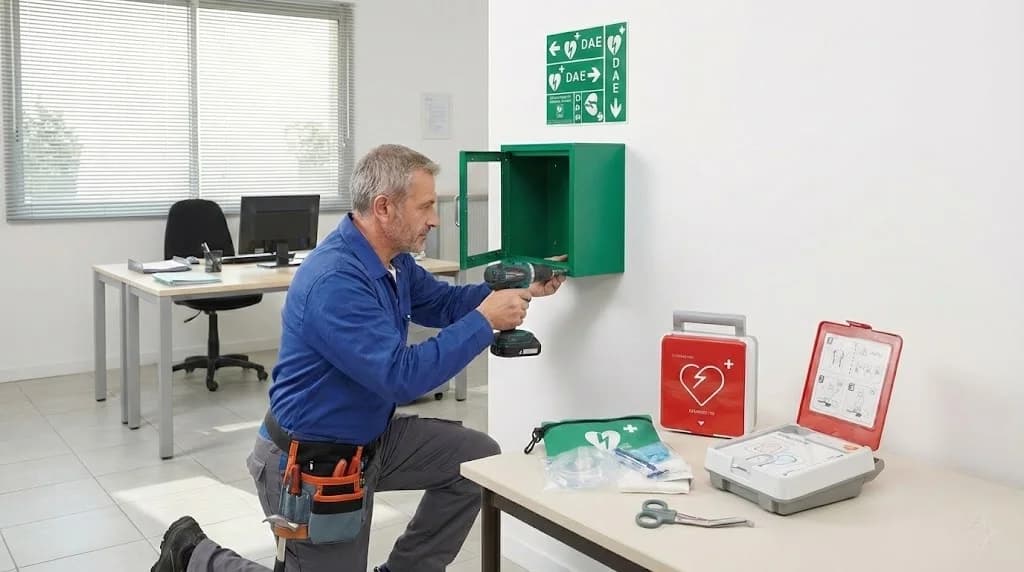 Installer un défibrillateur visible, conforme et prêt a l'emploi
