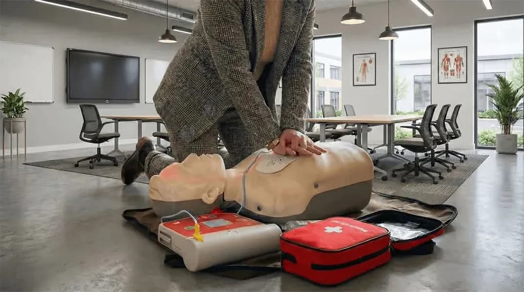 Massage cardiaque avec défibrillateur